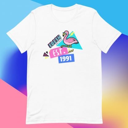 Flamingo 1991 Birth Year 90s Baby Tee - Various Color Options - Image 7