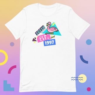 1997 Flamingo Birth Year 90s Baby Tee - Various Color Options