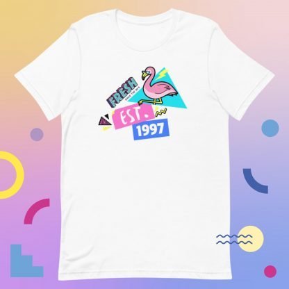 1997 Flamingo Birth Year 90s Baby Tee - Various Color Options