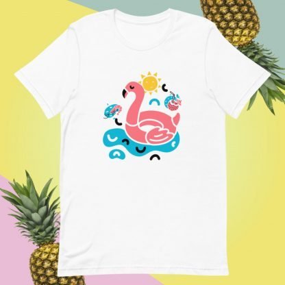 Super Cool Tacky Flamingo Summer Tee With a Shrimp - Various Color Options