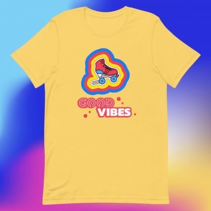 Good Vibes 70s 80s Roller Skate Tee - Various Color Options - Image 6