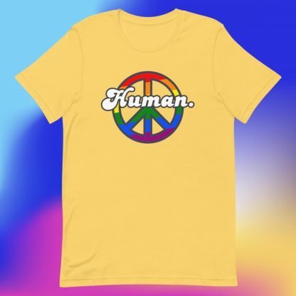 Human PRIDE Peace Flag Tee - Various Color Options - Image 8