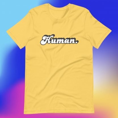 Human. Minimalist Tee White Fonts - Various Color Options - Image 7