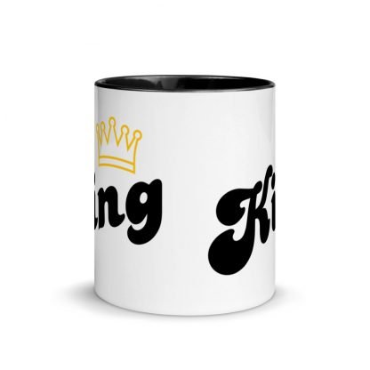 KIng and Crown Coffee Mug with Color Inside - Various Color Options - Image 2