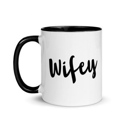 Wifey Coffee Cup Mug with Color Inside - Various Color Options - Image 2
