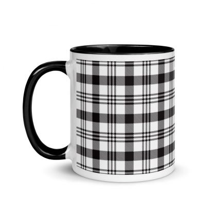 Plaid Coffee Mug Cup with Color Inside - Various Color Options - Image 3