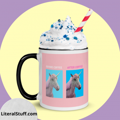 Magical Unicorn Coffee Mug with Accent Color - Various Color Options - Image 6