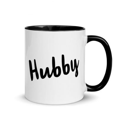 Hubby Coffee Cup Mug with Color Inside - Various Color Options