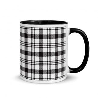 Plaid Coffee Mug Cup with Color Inside - Various Color Options
