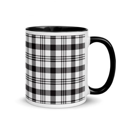 Plaid Coffee Mug Cup with Color Inside - Various Color Options