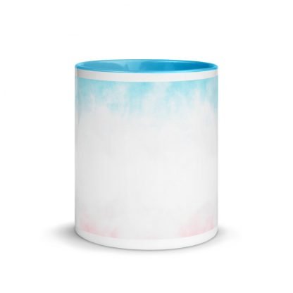 LGBTQ Trans Flag Inspired Colors Coffee Mug with Color Accents - Color Options Pink or Blue - Image 2