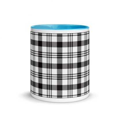 Plaid Coffee Mug Cup with Color Inside - Various Color Options - Image 11