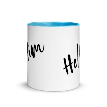 He/Him Pronouns Coffee Mug Cup with Color Accents - Various Color Options - Image 11