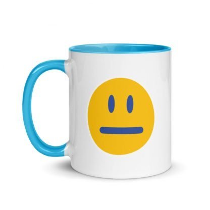 Emoji Neutral Expressionless Coffee Cup Mug with Color Inside - Various Color Options - Image 4