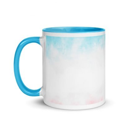 LGBTQ Trans Flag Inspired Colors Coffee Mug with Color Accents - Color Options Pink or Blue - Image 3