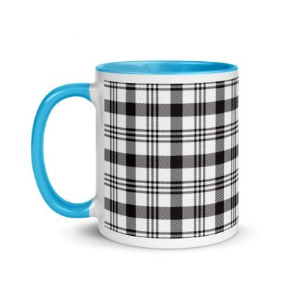Plaid Coffee Mug Cup with Color Inside - Various Color Options - Image 12