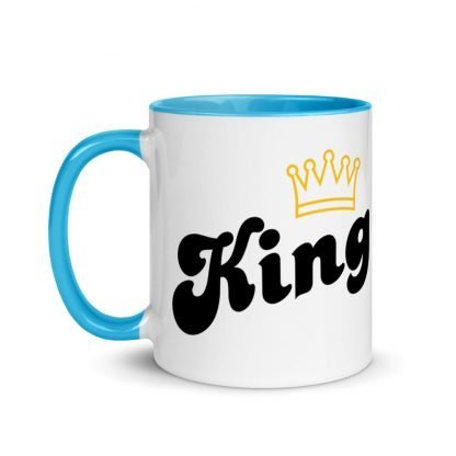 KIng and Crown Coffee Mug with Color Inside - Various Color Options - Image 12
