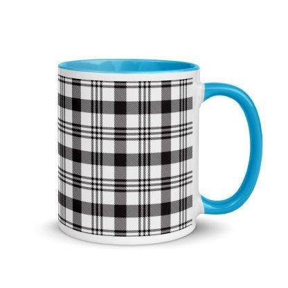 Plaid Coffee Mug Cup with Color Inside - Various Color Options - Image 10