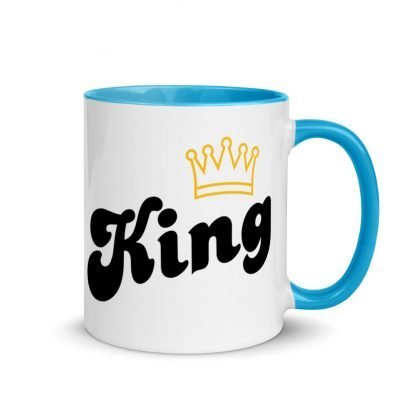 KIng and Crown Coffee Mug with Color Inside - Various Color Options - Image 10