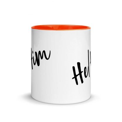 He/Him Pronouns Coffee Mug Cup with Color Accents - Various Color Options - Image 8
