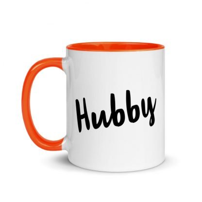 Hubby Coffee Cup Mug with Color Inside - Various Color Options - Image 6