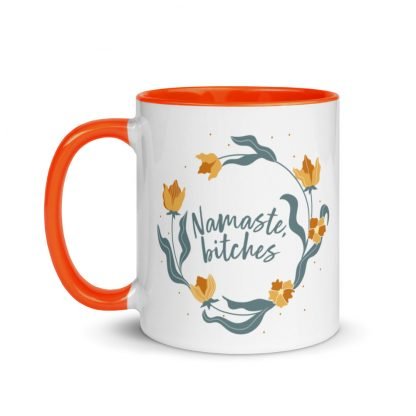 Namaste, bitches Coffee Mug Cup with Color Accents - Various Color Options - Image 4