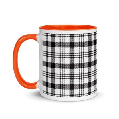 Plaid Coffee Mug Cup with Color Inside - Various Color Options - Image 9