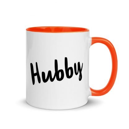 Hubby Coffee Cup Mug with Color Inside - Various Color Options - Image 5