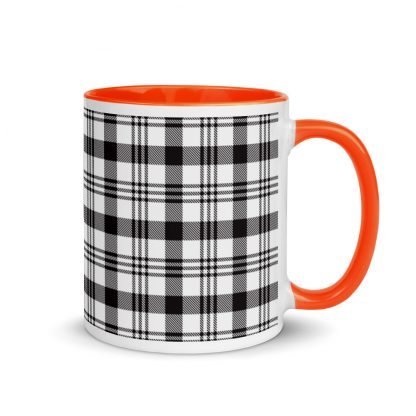Plaid Coffee Mug Cup with Color Inside - Various Color Options - Image 7