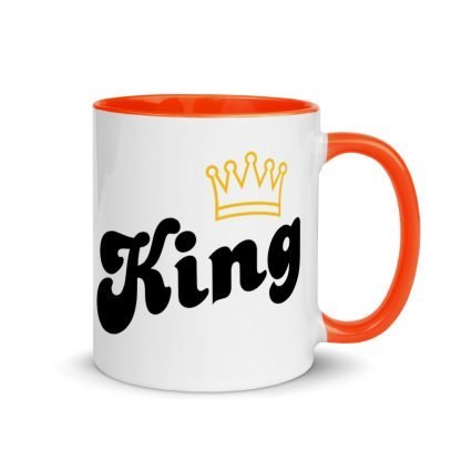 KIng and Crown Coffee Mug with Color Inside - Various Color Options - Image 7