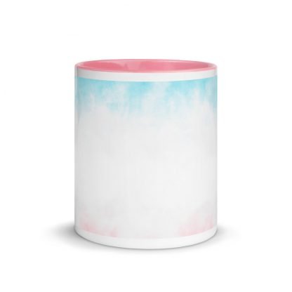 LGBTQ Trans Flag Inspired Colors Coffee Mug with Color Accents - Color Options Pink or Blue - Image 5