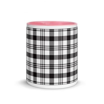 Plaid Coffee Mug Cup with Color Inside - Various Color Options - Image 14