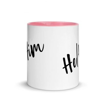 He/Him Pronouns Coffee Mug Cup with Color Accents - Various Color Options - Image 14