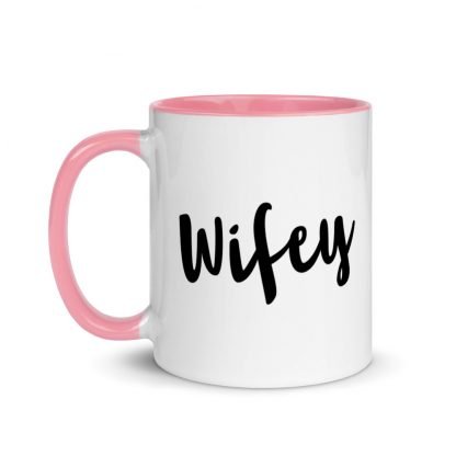 Wifey Coffee Cup Mug with Color Inside - Various Color Options - Image 10