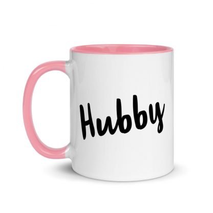 Hubby Coffee Cup Mug with Color Inside - Various Color Options - Image 10