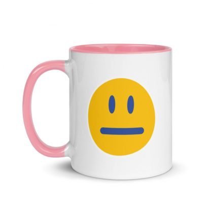 Emoji Neutral Expressionless Coffee Cup Mug with Color Inside - Various Color Options - Image 6