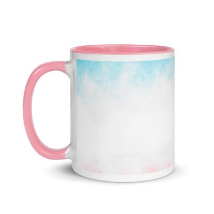 LGBTQ Trans Flag Inspired Colors Coffee Mug with Color Accents - Color Options Pink or Blue - Image 6