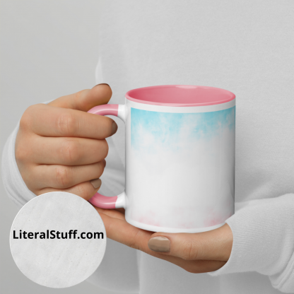 LGBTQ Trans Flag Inspired Colors Coffee Mug with Color Accents - Color Options Pink or Blue