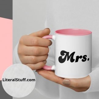 Mrs. Statement Mug Cup with Color Accents - Various Color Options