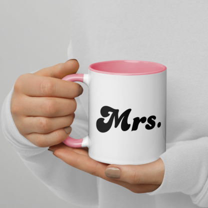 Mrs. Statement Mug Cup with Color Accents - Various Color Options - Image 7