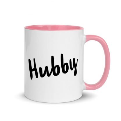Hubby Coffee Cup Mug with Color Inside - Various Color Options - Image 9