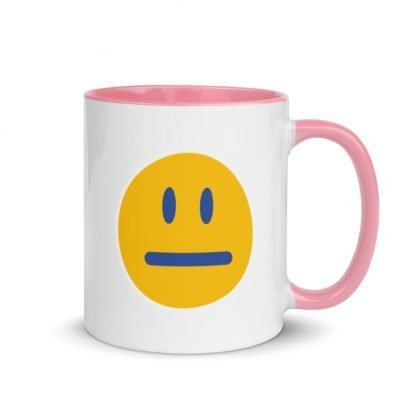 Emoji Neutral Expressionless Coffee Cup Mug with Color Inside - Various Color Options - Image 5
