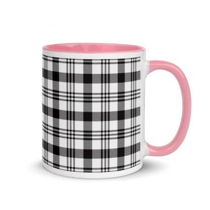 Plaid Coffee Mug Cup with Color Inside - Various Color Options - Image 13