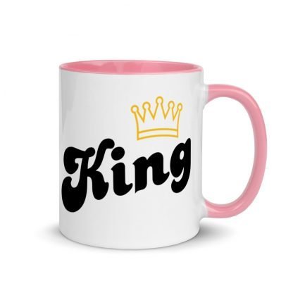 KIng and Crown Coffee Mug with Color Inside - Various Color Options - Image 13