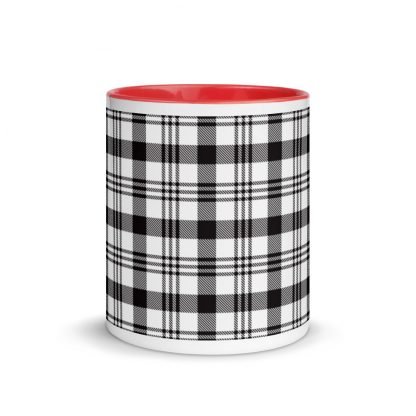 Plaid Coffee Mug Cup with Color Inside - Various Color Options - Image 5