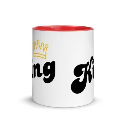 KIng and Crown Coffee Mug with Color Inside - Various Color Options - Image 5