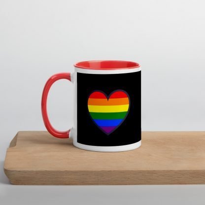 LGBTQ+ Pride Coffee Mug with Color Inside - Various Color Options - Printed Both Sides - Image 3