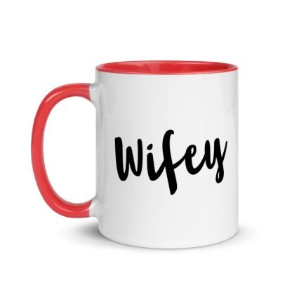 Wifey Coffee Cup Mug with Color Inside - Various Color Options - Image 4