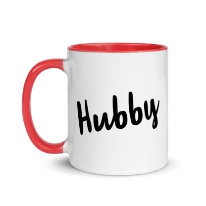 Hubby Coffee Cup Mug with Color Inside - Various Color Options - Image 4