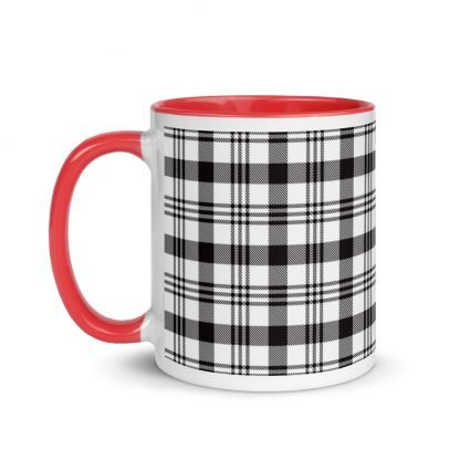 Plaid Coffee Mug Cup with Color Inside - Various Color Options - Image 6